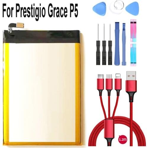 4000mAh PSP5515 DUO Battery For Prestigio Grace P5 (PSP5515DUO) Bateria Batterie Baterij Cell Mobile Phone +USB cable+toolkit