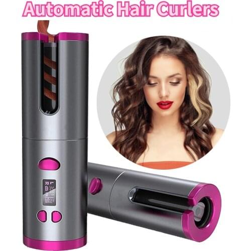 Automatic Hair Curler Portable Wireless Hair Curling Iron Electric Hair Waver Wand Curling Wand Curlers USB Charging Curler Iron