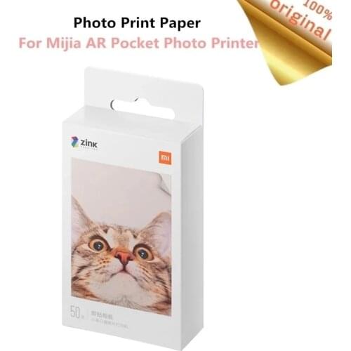 Original Xiaomi ZINK Pocket Printer Paper Self-adhesive Photo Print 10/20/50 Sheets For Xiaomi 3-inch Mini Pocket Photo Printer