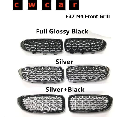 Diamond Style 1 Pair F32 F33 Grill Car Front Bumper Grill Grille For BMW 4 Sereis F32 F33 F36 F82 M4 2014 2015 2016 2017 2018
