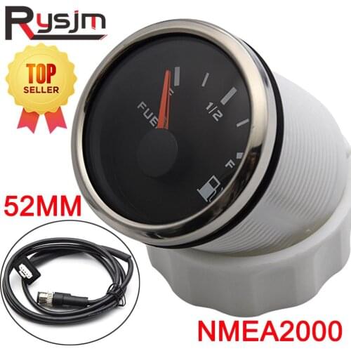 H NMEA 2000 52mm Pointer Fuel Level Gauge Fuel Tank Level Meter E-1/2-F NEW NMEA2000 Oil Gauge For Boat Car Truck RV Camper