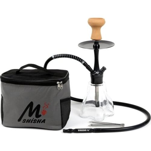Hookah Stainless Steel Hookah - Shisha with Leather Bag Portable Hookah Cachimbas Nargile Chicha Water Pipe Travel Best Shisha