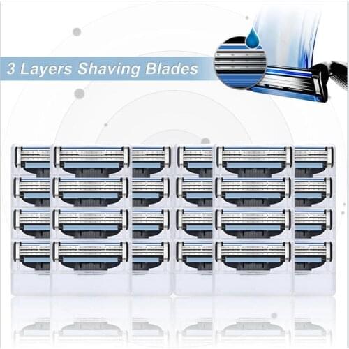 Safety Shaving Razor Blades Fit Gillette Mach3 Turbo Mens Straight Manual Razor Heads Cassettes Refills Shaver Set For Facecare