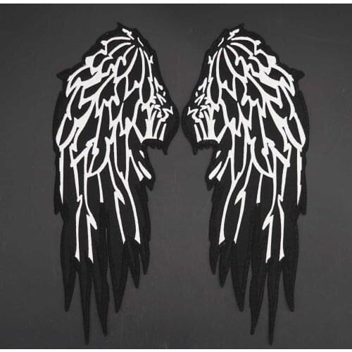 Wings Iron On Patch Embroidered Applique Sewing Label Punk Biker Patches Clothes Stickers Apparel Accessories Badge