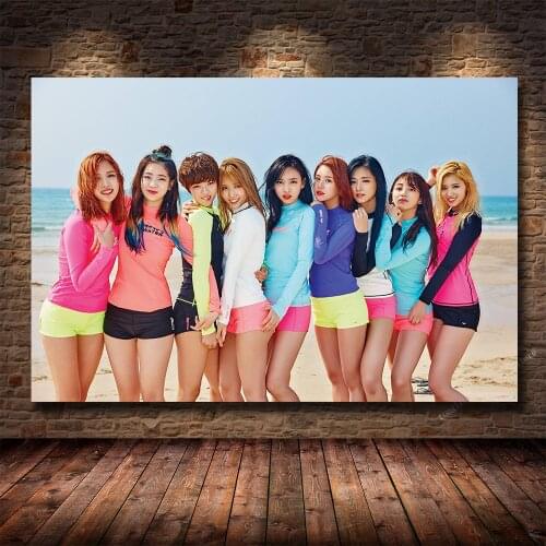 Popular Idol Group Twice Kpop HD Print Poster Canvas Painting Living Room Bedroom Decoration Painting