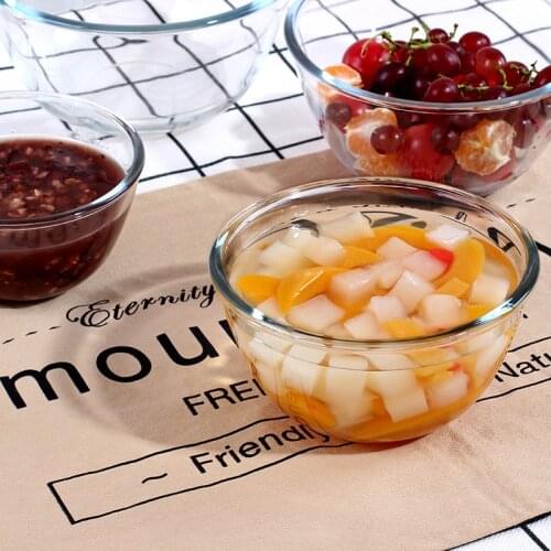 Transparent Glass Cereal Bowl Thickened Fruit Salad Dessert Cup Household Heat-resistant Microwave Oven Special Bowls Single