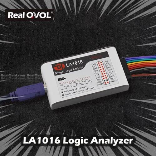 RealQvol LA1016 USB Logic Analyzer 100M max sample rate 16 channels, 10B samples,MCU,,FPGA debug tool,english software