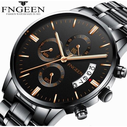 Relogio Masculino Luxury Mens Watches Male Watches Steel Display Calendar Sports Quartz-Watch Date Business Men Clock Top Brand