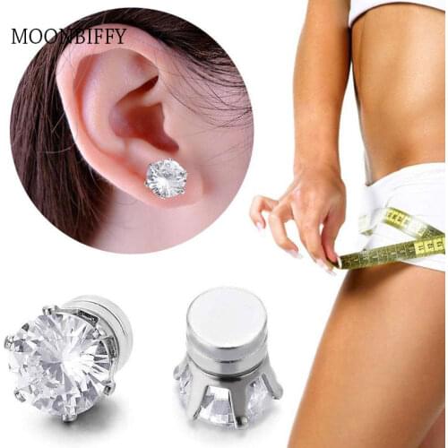 2Pcs Earrings Stimulating Acupoints Bio Magnetic Therapy Health Care Slimming Product Weight Loss Stud Magnet Stickers