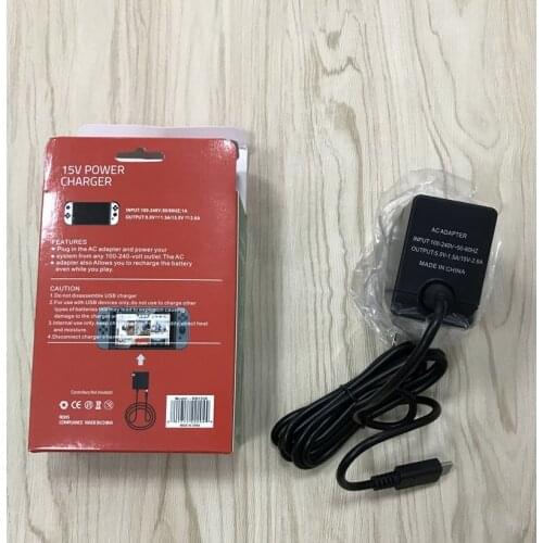 For nintendo switch 15V power fast charger type C usb ac adapter wall adaptor 100-240V round and pin