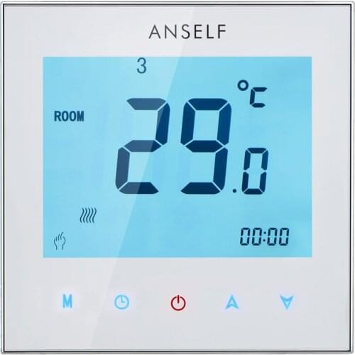 5A 110-230V 660W Weekly Programmable LCD Display Touch Screen Water Heating Thermostat Room Temperature Controller