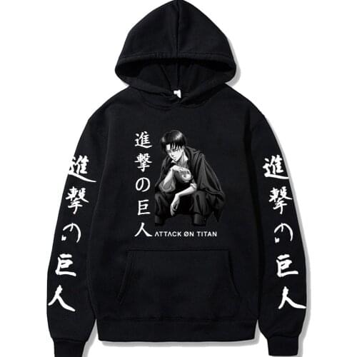 Japanese Anime Hoodies Attack on Titan Harajuku Men Women Fashion Loose Pullovers Casaul Sweatshirt Streetwear Oversize Male Top