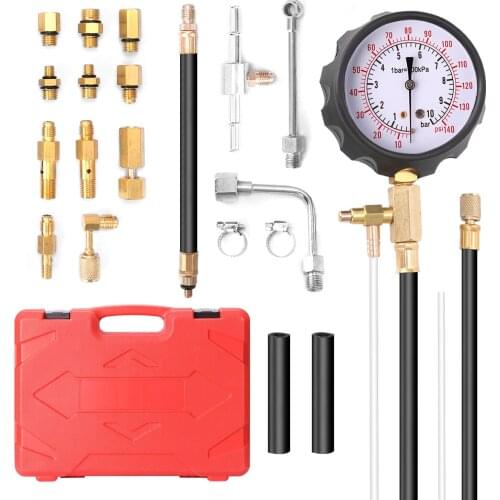 TU-114 0-140 PSI/0-10 Pressure Meter Bar Fuel Injection Pump Tester Compression Pressure Gauge Gasoline TU114-1014G
