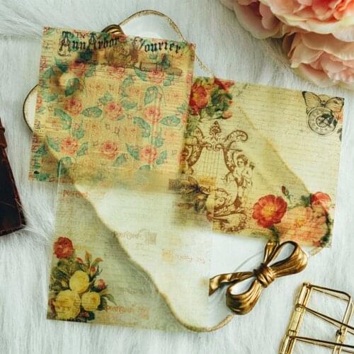 Vintage Lace Flower Pattern Vellum Paper Stickers For Diy Card Making Scrapbooking Happy Planner