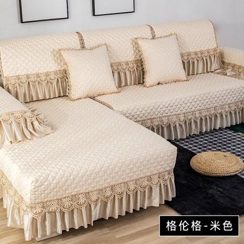 High-end Cotton Linen Beige Glenger Sofa Cover Bird Pattern Stitching Cushion Backrest Towel Pillow Case Sofa Combination Kit