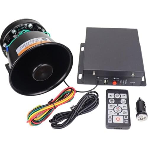 YHAAVALE 12V 100W Multi-Tone Car Horn Police Siren Speaker Warning Alarm PA System Amplifier