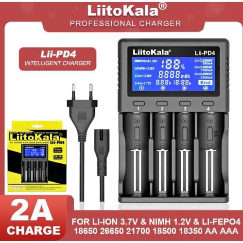 Liitokala Lii-500 Lii-PD4 Lii-500S Lii-PD2 LCD 3.7V 18650 18350 18500 21700 20700B 20700 26650 AA NiMH lithium-battery Charger