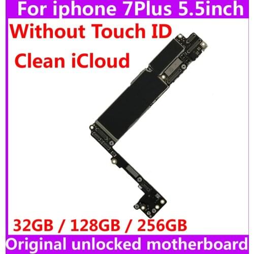 100% Original motherboard for iphone 7Plus 7 Plus without touch ID 32GB 128GB 256GB unlocked mainboard For Apple A10 IOS system