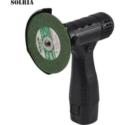 16.8v Cordless Angle Grinder Lithium Battery Household Manual Polishing with Two Grinding Discs Woodworking Cutting Tools