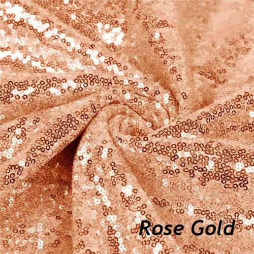 2Yard Embroidery Sequin Fabric Material Rose Gold Sparkly Fabric Used to Make Clothes Shoes Bags Wedding Partie Event Decor -527