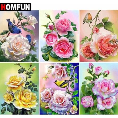HOMFUN Full Square/Round Drill 5D DIY Diamond Painting "Bouquet landscape" Embroidery Cross Stitch 5D Home Decor Gift