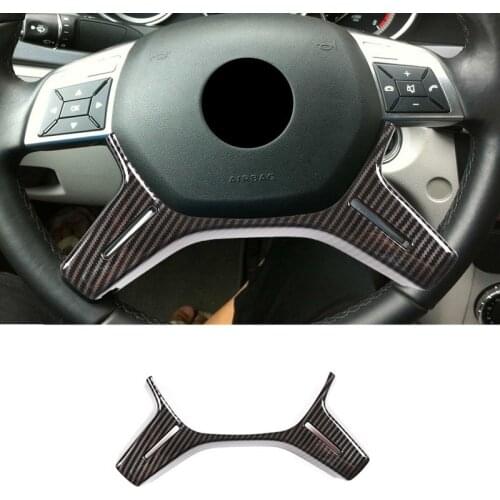 Car Carbon Fiber Color Center Console Steering Wheel Frame Decoration Sticker Trim For Mercedes Benz C Class W204 2011-13 Decals