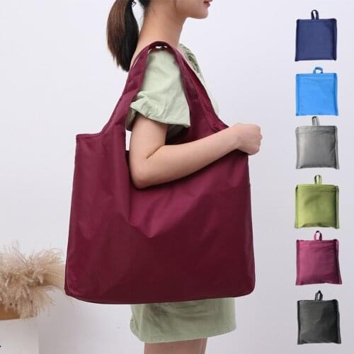 Large Washable Shopping Bag Heavy Shopping Eco-Friendly Ripstop Reusable Handbags Duty Totes Foldable Grocery Oxford Cloth Bags