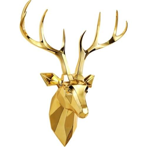 Big Deer Statue Home Decor Animal Abstract Sculpture Decoration Accessories Art Wall Decor Resin Statue Living Room Mural gift