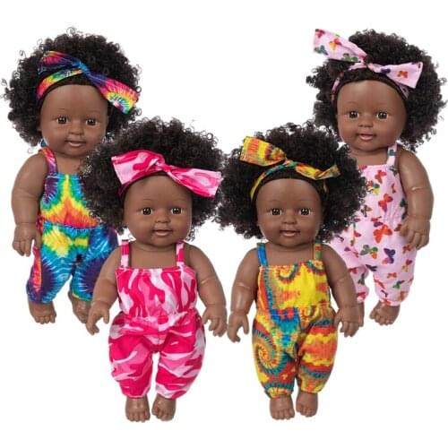 Black Girl Dolls African American Play Soft Baby Realistic Dolls Lifelike Simulation Baby Play Dolls Fun Kids Toy Gifts Gift