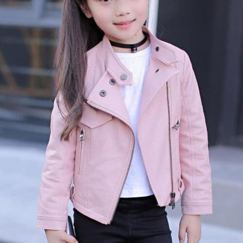 Children Casual Outerwear Children PU Leather Jacket Girls Leather Coat boys Jacket