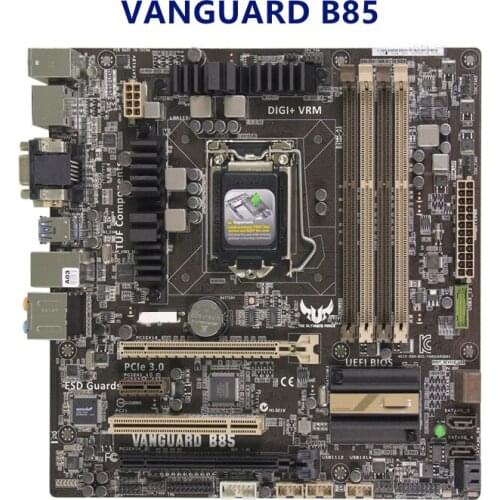 For used ASUS VANGUARD B85 LGA 1150 Intel B85 Desktop PC Motherboard DDR3 32GB PCI-E 3.0 USB3.0 HDMI Xeon E3-1280 CPU Micro-ATX