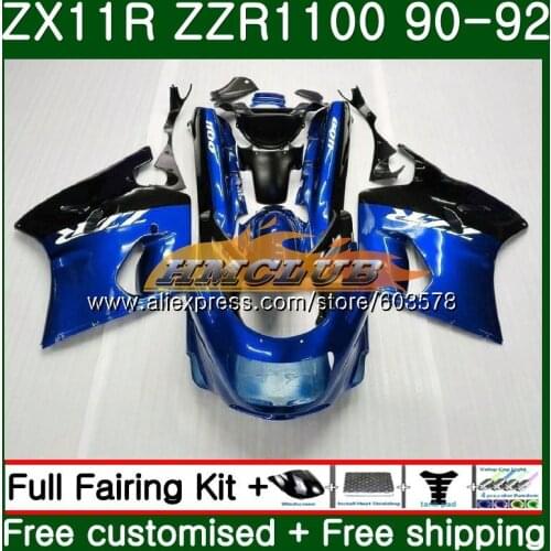 Body For KAWASAKI NINJA ZX-11R ZZR 1100 ZX 11R 1990 1991 1992 Black Blue 28CL.98 ZZR1100 ZX11 ZX-11 R ZX-11R 90 91 92 Fairing