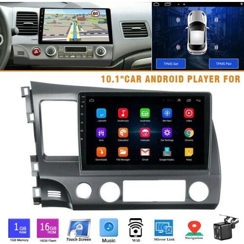 Mayitr 1pc Car Auto 10.1" Android Radio Stereo Movie MP5 Player GPS Wifi Fit For Honda Civic 06-11 Parts