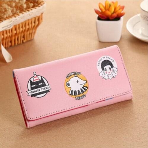 Cartoon bear cute womens pu leather wallet card package mobile phone bag multi-color large capacity casual style A11350