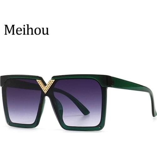 Trendy Sunglasses For Women 2021 Fashion Square Brand Designer Black Big Frame Sunglasses Men Classic Retro Unisex Eyewear Vinta