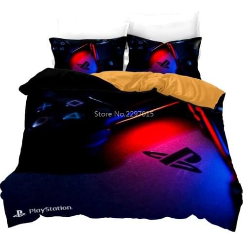 Fashion PlayStation Gamepad 3d Bedding Set Game Machine Gamer Duvet Cover Set with Pillowcase Home Textile King Size Bedroom