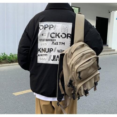 2021 Korean Warm Windbreaker Jacket Mens Oversized Winter White Duck Down Jacket Harajuku Graphic Warm Coats