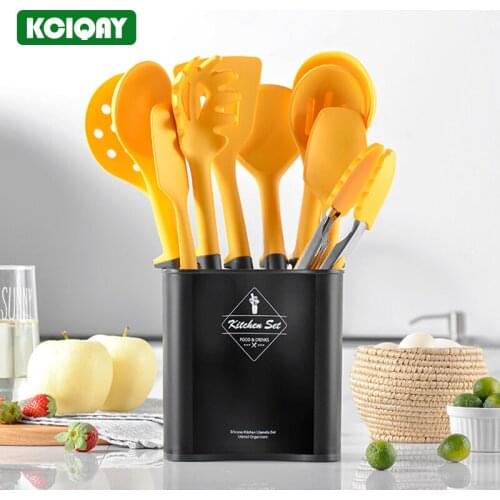 11Pcs Silicone Cooking Utensils Set PP Handle Kitchenware Spatula Spoon Ladle Kitchen Utensils Set Cookware Set With Storage Box