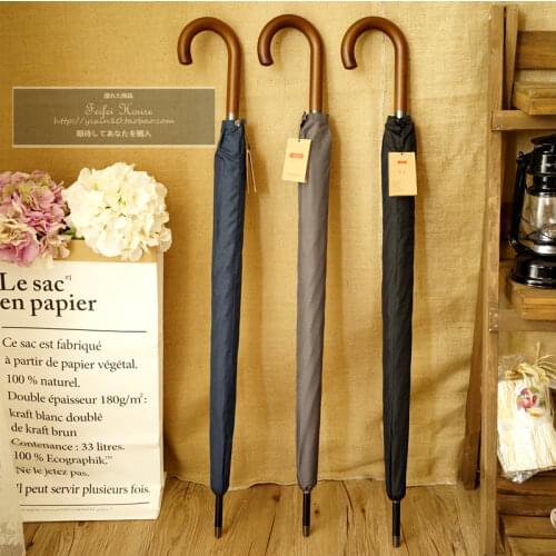 Luxury Solid Wood Long Handle Umbrella Japanese Golf Sun Retro Large Windproof Men Business Parasol Umbrellas Regenschirm SY188