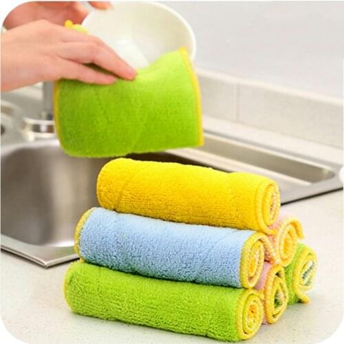 1pcs Super Absorbent Microfiber Kitchen Dish Cloth High-efficiency Tableware Household Cleaning Towel Kitchen Tools Gadgets