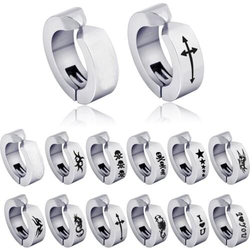 Men Women Clip-on Fake Earrings No Pierced Non-piercing Earcuff Ear Clip Earrings Without Piercing street Hip-pop punk jewelry