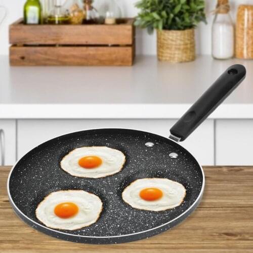Pans 3 Round Holes Non Stick Coating Eggs Frying Pan Home Kitchen Cookware Breakfast Cooking Tool