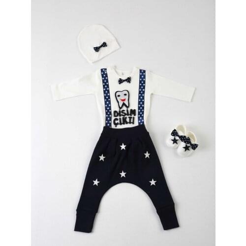 Navy blue My Tooth output 4 PCs Baby suit