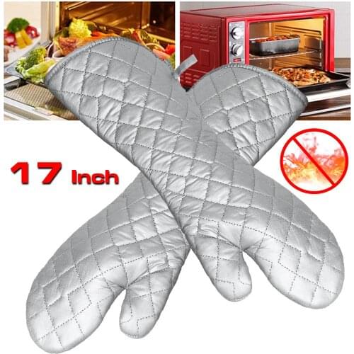Heat Proof Resistant Oven BBQ Gloves Kitchen Cooking Long Silicone Up to 280