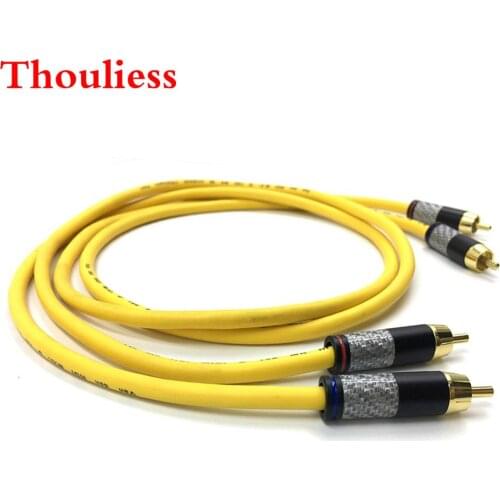 Thouliess Pair Carbon Fiber RCA Audio Cable 2x RCA Male to Male Interconnect Audio Cable with VDH Van Den Hul 102 MK III