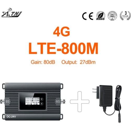 High Power mini 800MHz LTE 4G mobile signal booster 80dBi signal repeater LTE 4g Cellular signal amplifier Only device+Plug