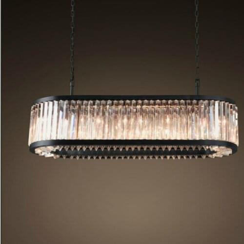 Vintage Oval Chandeliers LED Lighting Modern Crystal Prism Chandelier Light lustres de cristal for Home Hotel Wedding Decoration