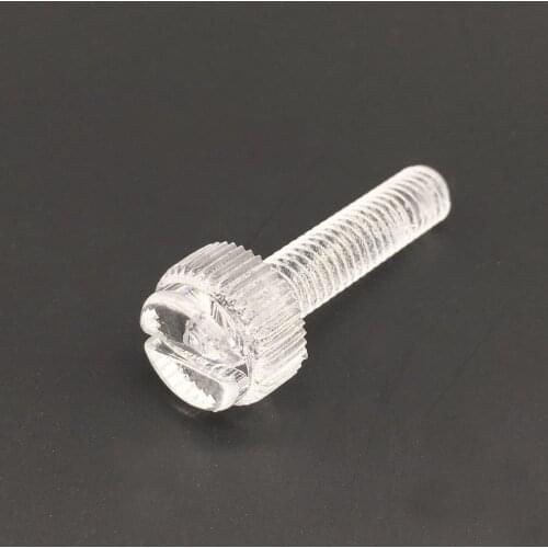 Wkooa M5 Transparent Screws PC Clear Thumb Screws Knurl Head Slotted Polycarbonate Plastic Fastener Pack 100