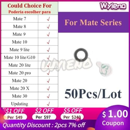 Wyieno Black Back Big Rear Camera Glass Lens For Huawei Mate 7 8 9 10 20 30 X lite Pro Camera Lens With Sticker 50pcs/lot