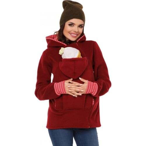 WomenS Spring/Autumn Outer Breastfeeding Jacket Long Sleeve Hoodie Zip Up Design Maternity Wear Loose With Baby Space